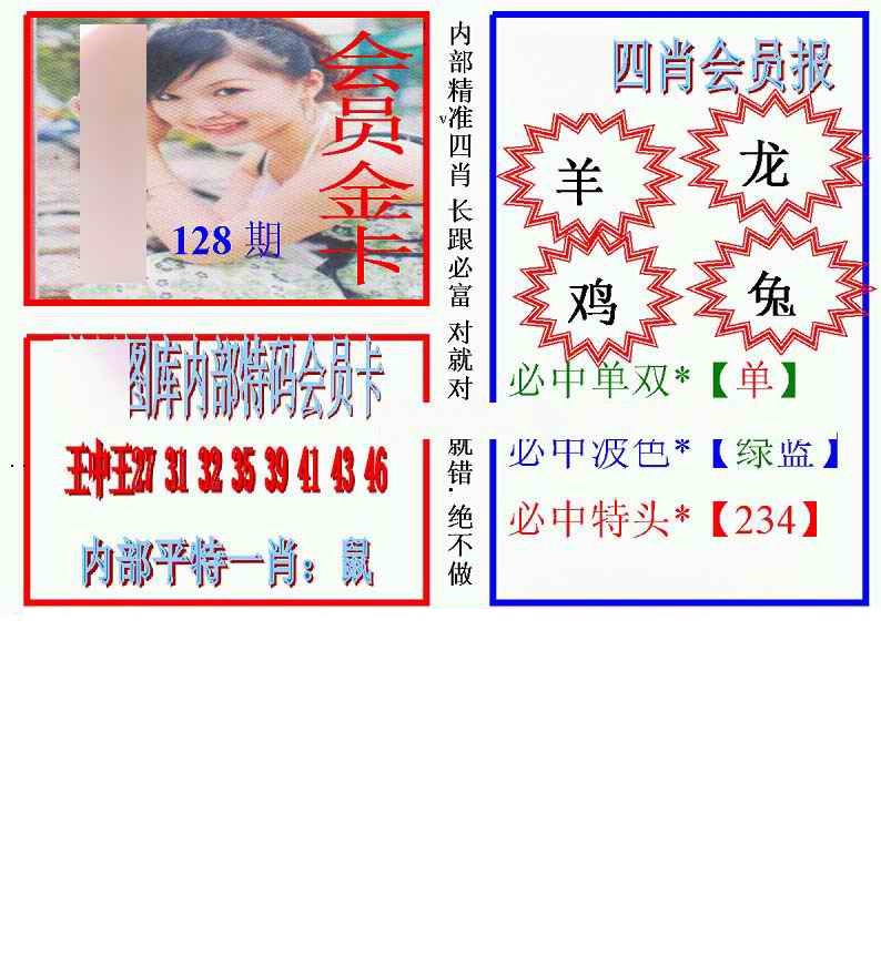 六合彩128期马经四肖会员报(新图)
