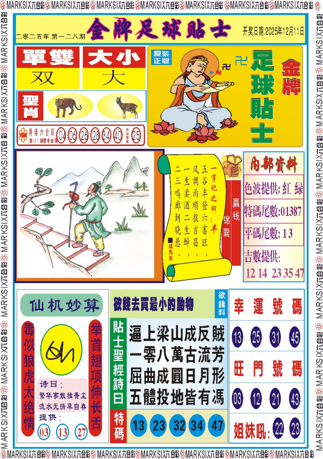 六合彩128期金牌足球贴士记录