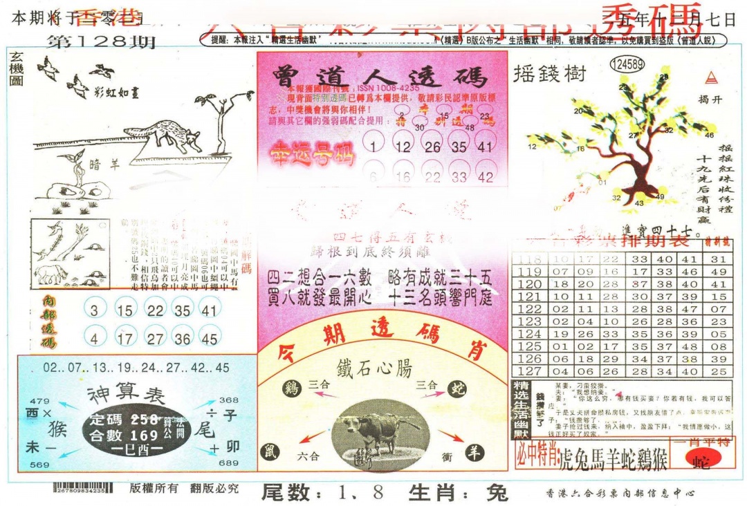 六合彩128期六合内部透码