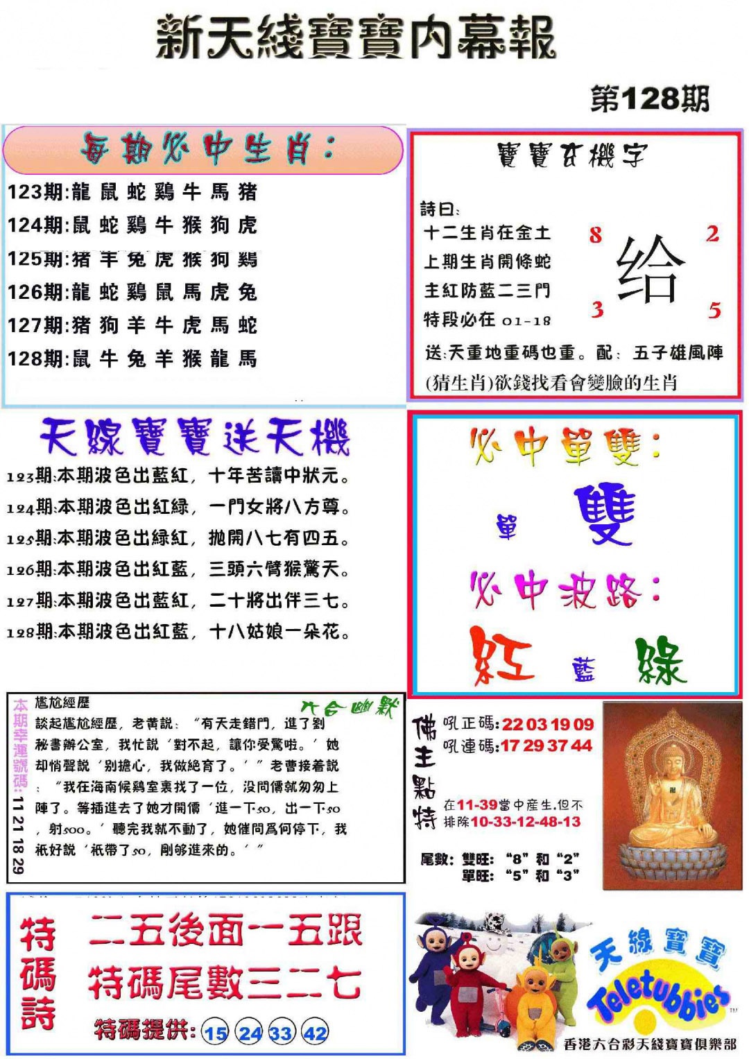 六合彩128期新天线宝宝(彩)