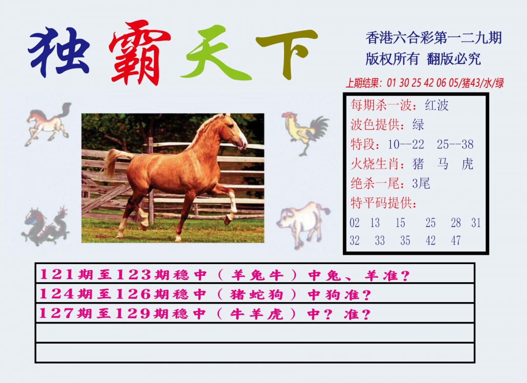 六合彩129期独霸天下