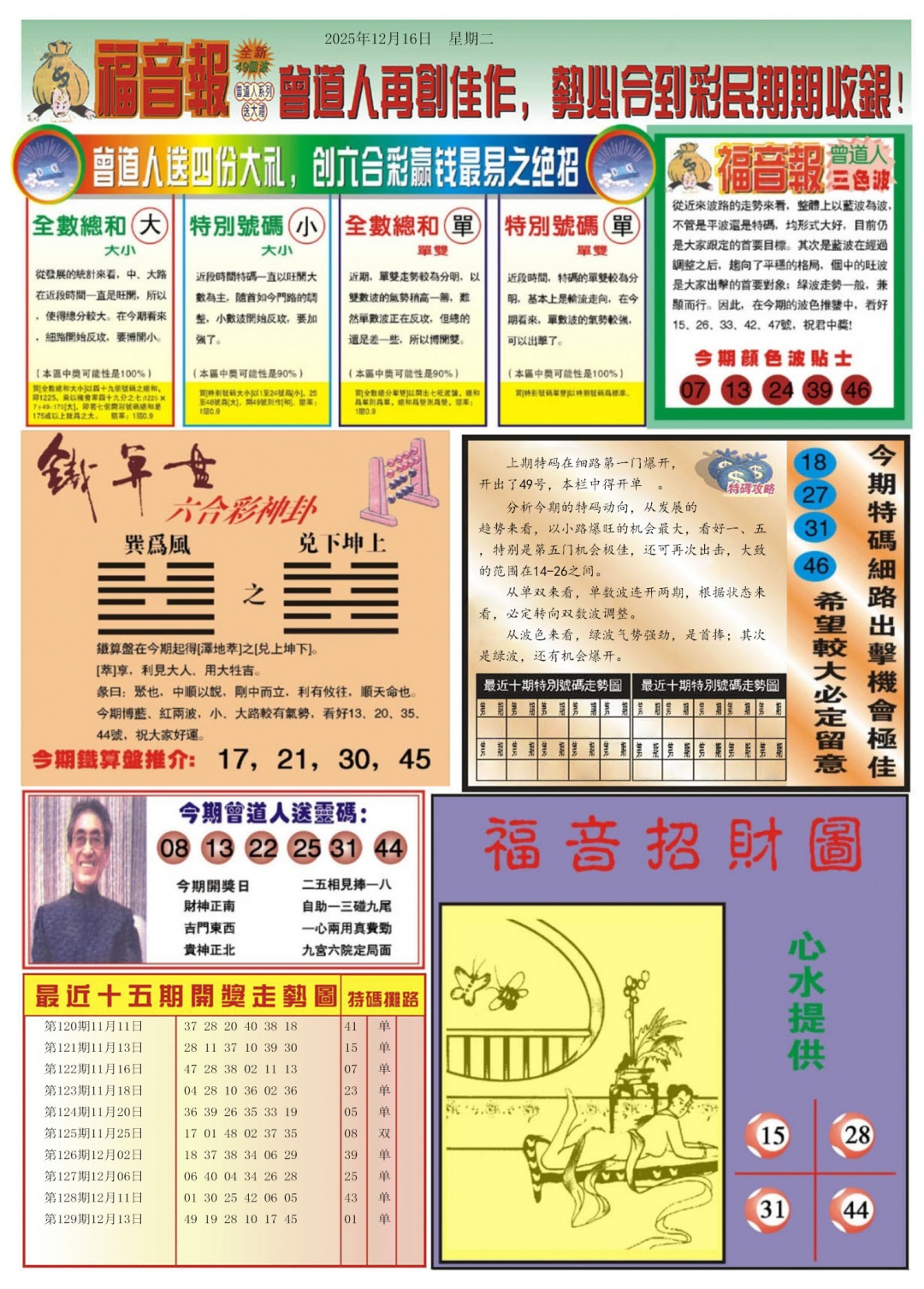 六合彩130期福音报B