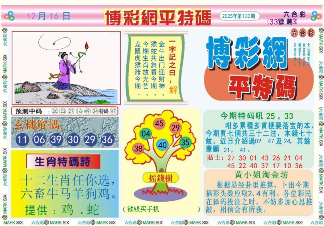 六合彩130期博彩网平特报记录