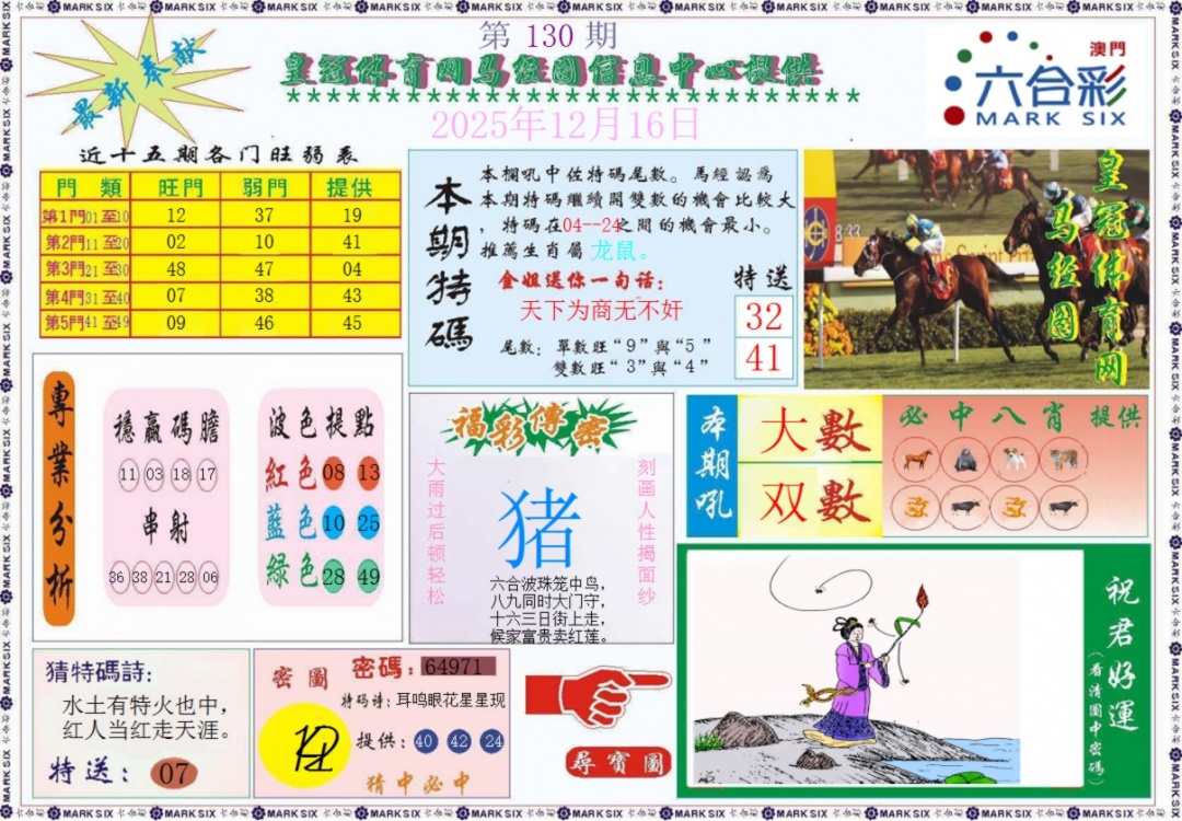 六合彩130期皇冠体育网马经图记录