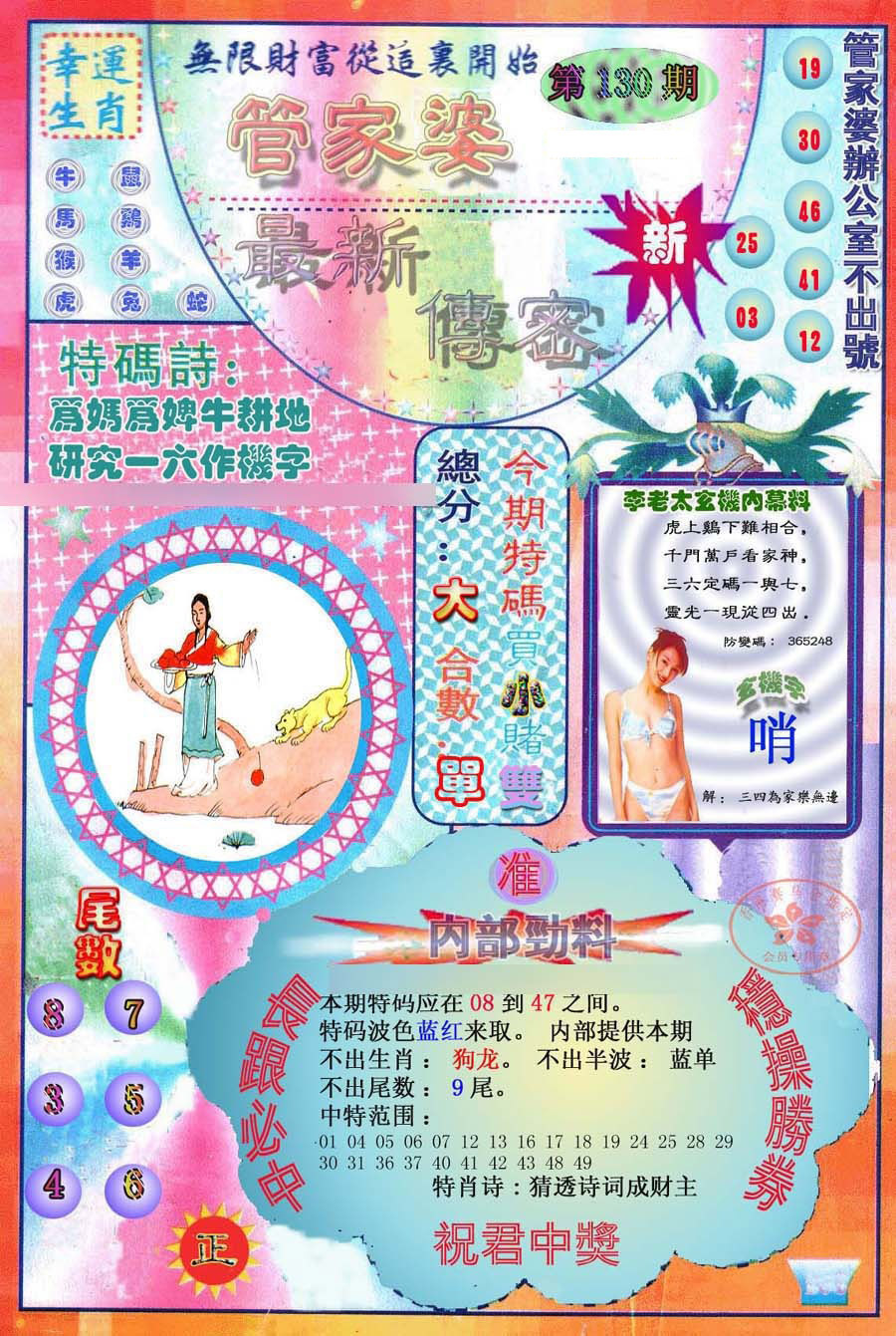 六合彩130期管家婆新传密