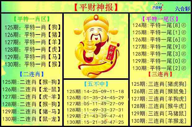 六合彩130期平财神报
