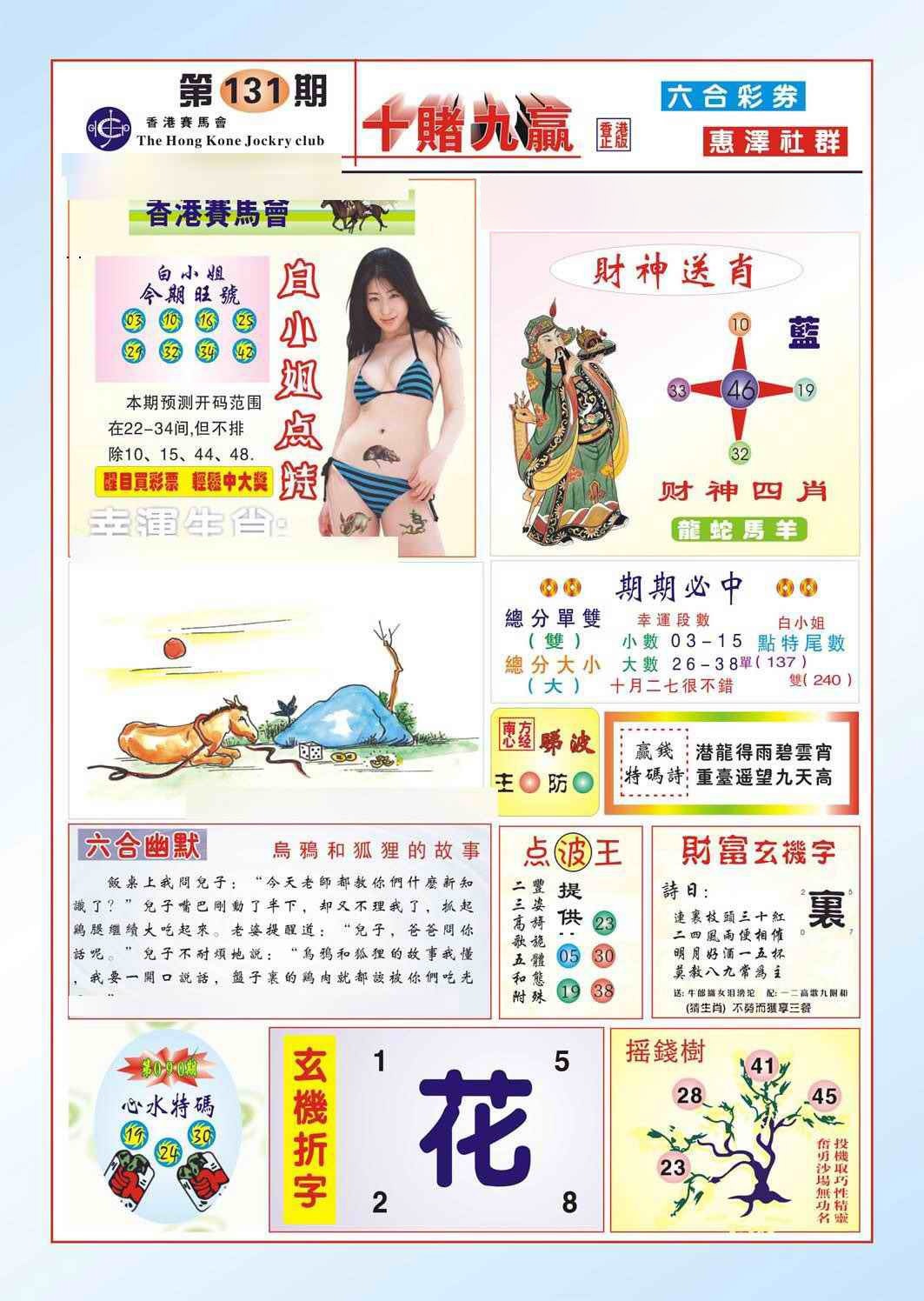 六合彩131期十赌九羸（新图）