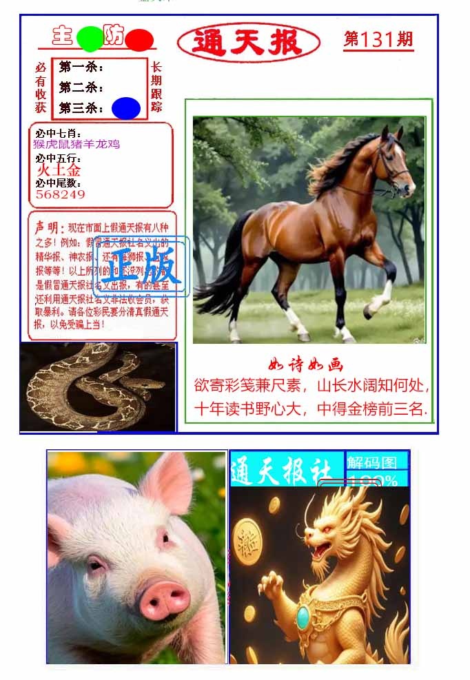 六合彩131期通天杀波图1