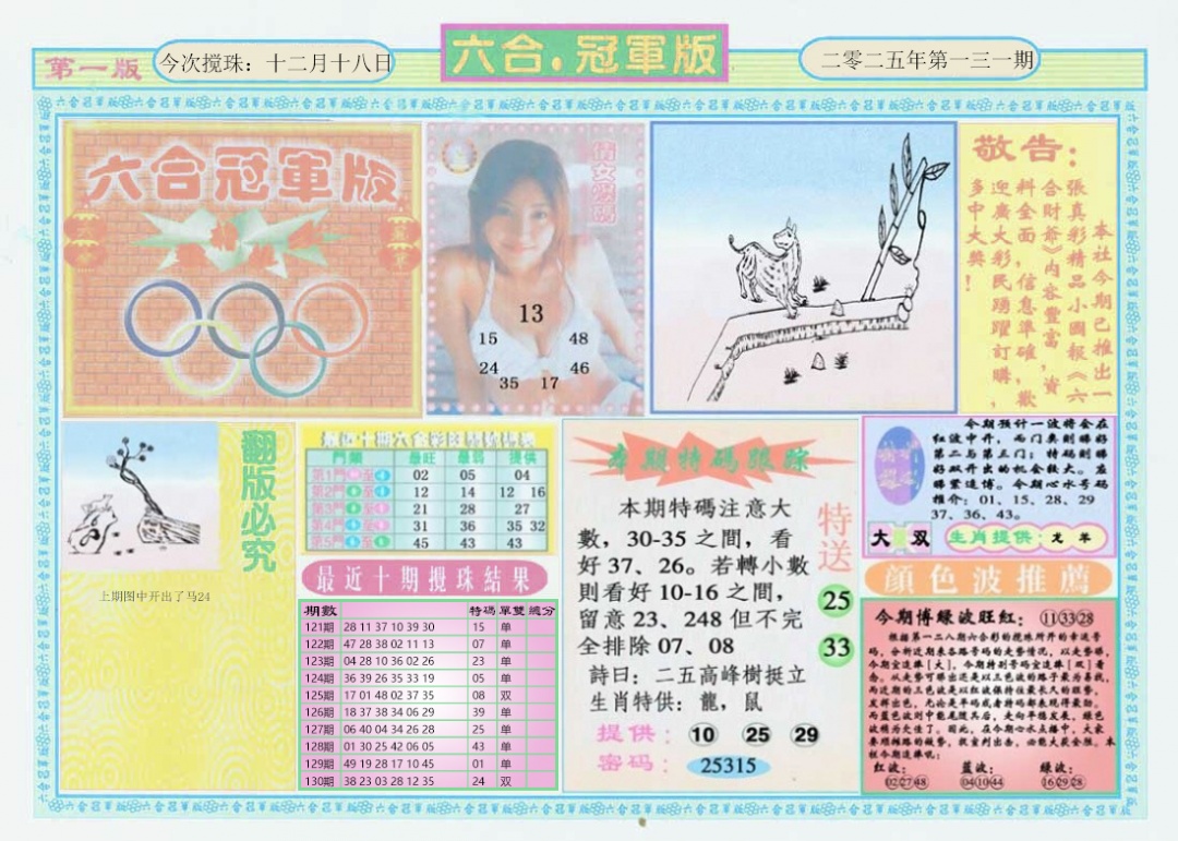 六合彩131期六合冠军版A