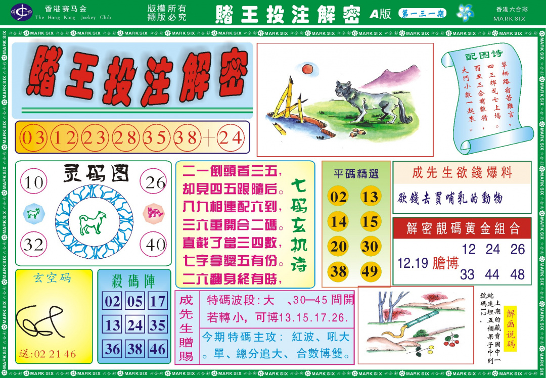 六合彩131期赌王投注解密记录