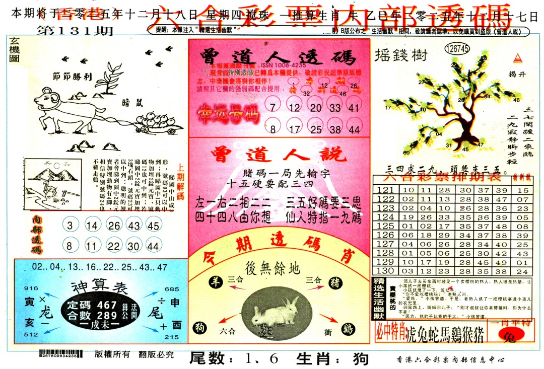 六合彩131期六合内部透码