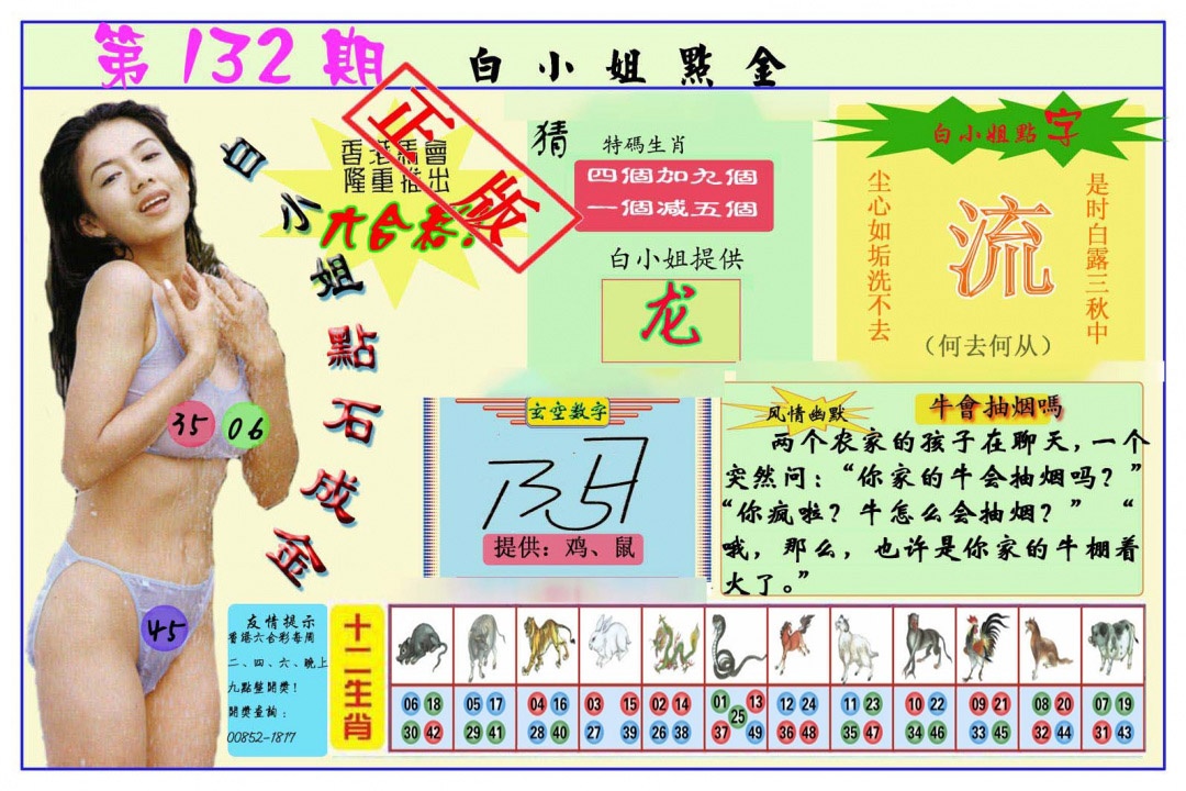 六合彩132期白小姐点金