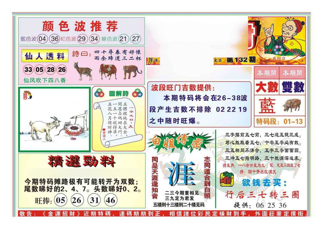 六合彩132期金运招财(新图)