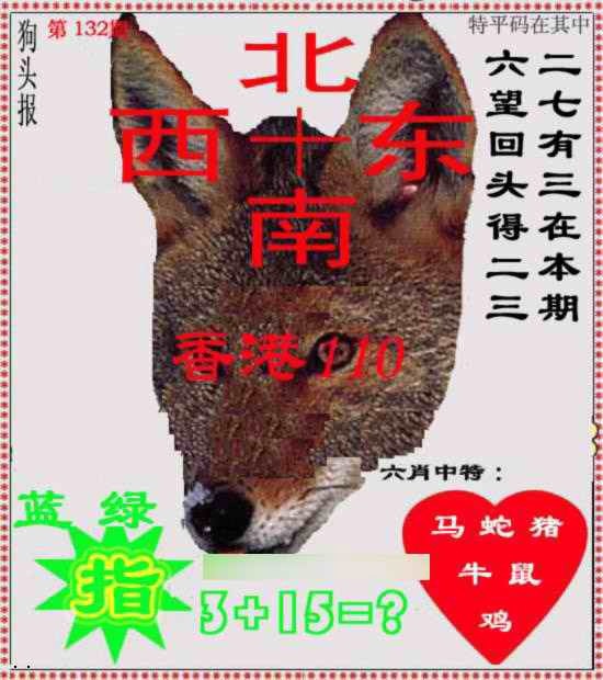 六合彩132期狗头报