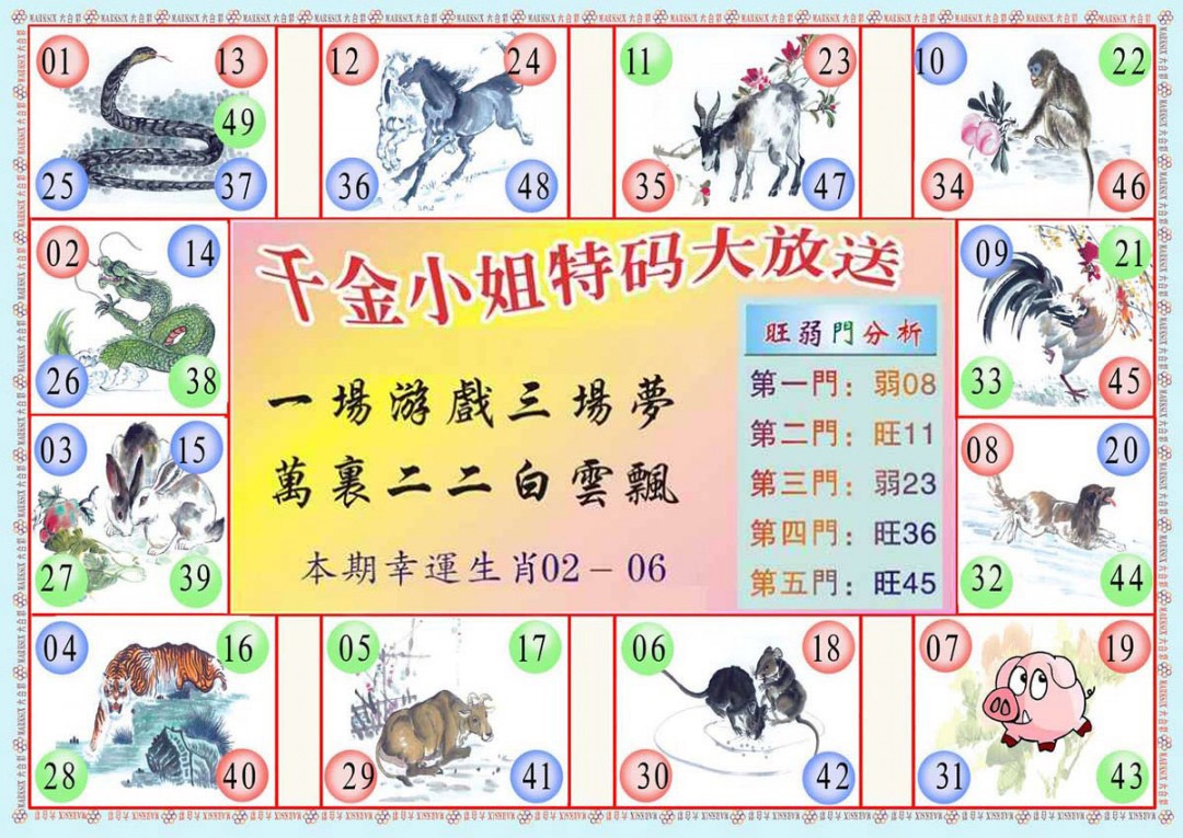 六合彩132期(新版)千金小姐B