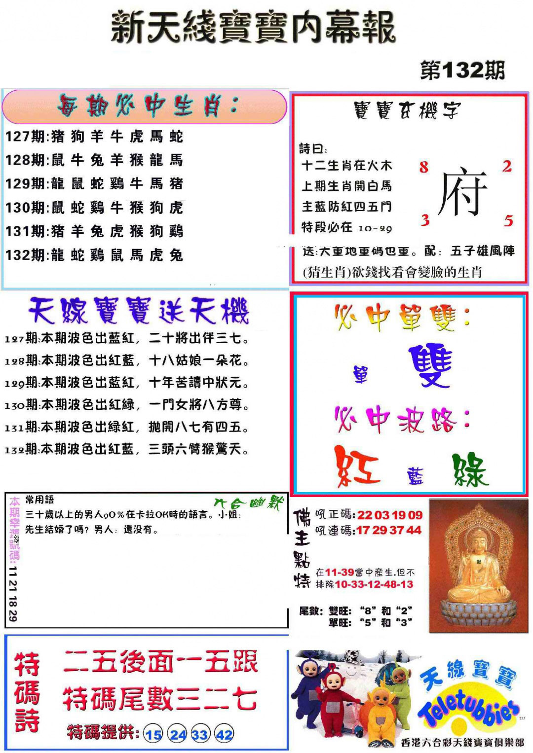 六合彩132期新天线宝宝(彩)