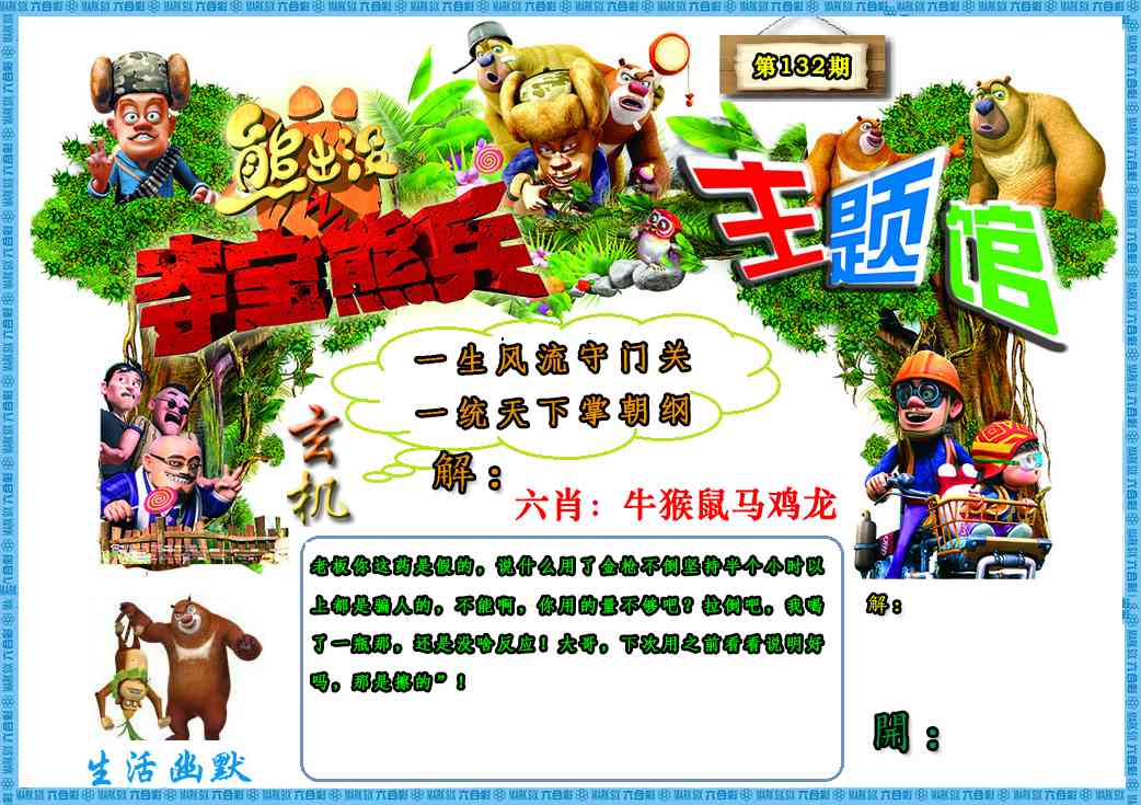 六合彩132期熊出没生活幽默2
