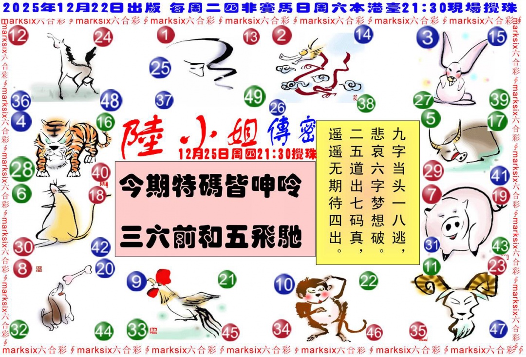 六合彩133期陆小姐传密B