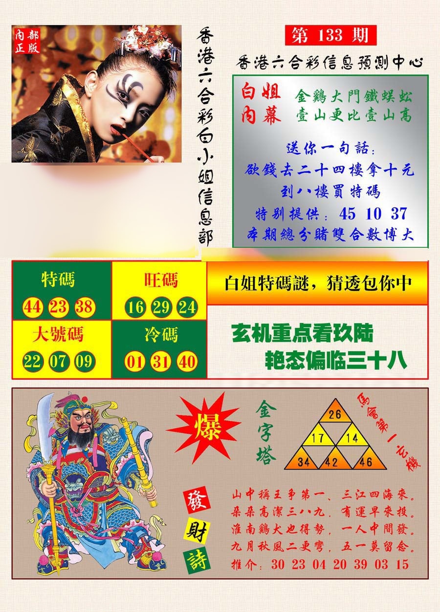 六合彩133期港彩内幕报