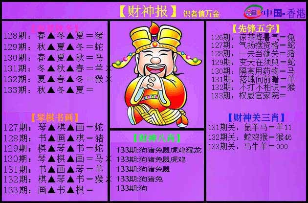 六合彩133期紫财神
