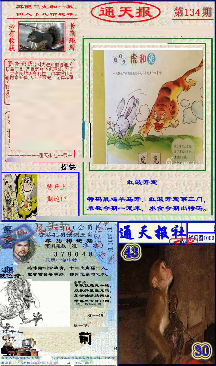 六合彩134期实力通天报