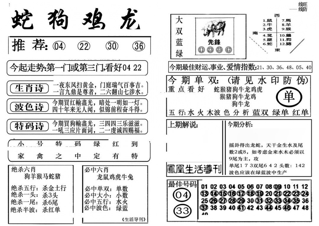 六合彩134期生活快报(新料)