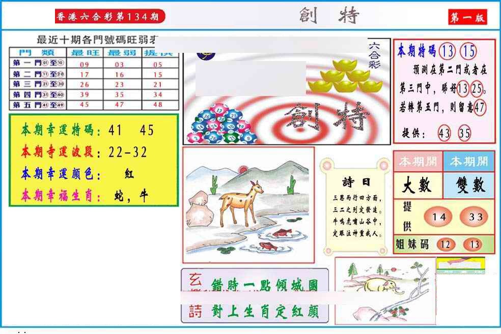 六合彩134期马经创特A(新图推荐)