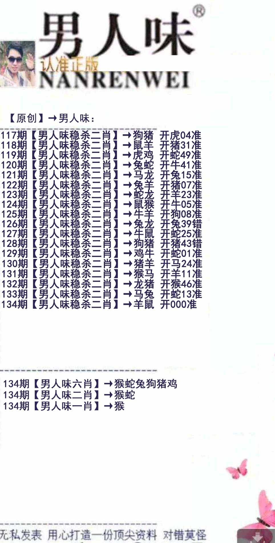 六合彩134期男人味