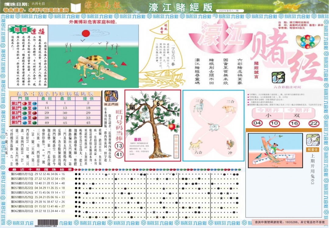 六合彩063期濠江赌经A
