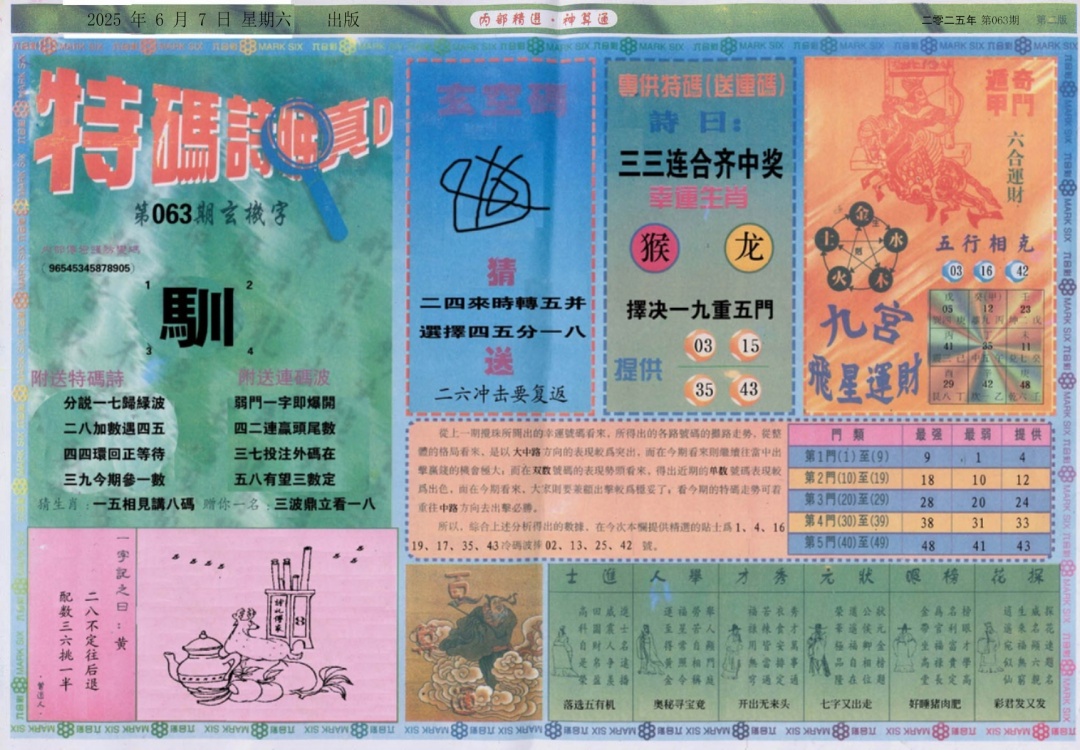 六合彩063期内部精选B