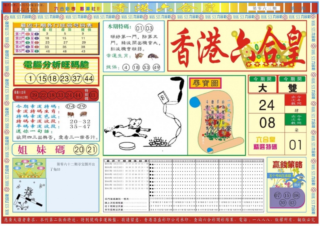 六合彩063期香港六合皇A