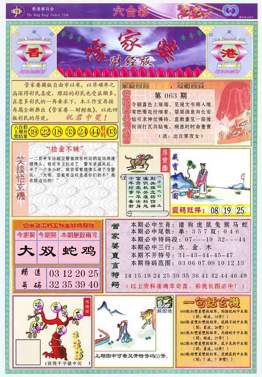 六合彩063期管家婆财经版