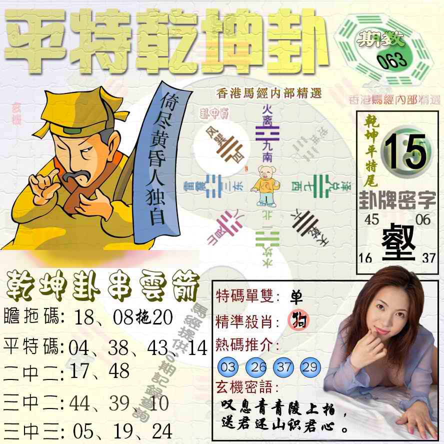 六合彩063期平特乾坤卦（荐）