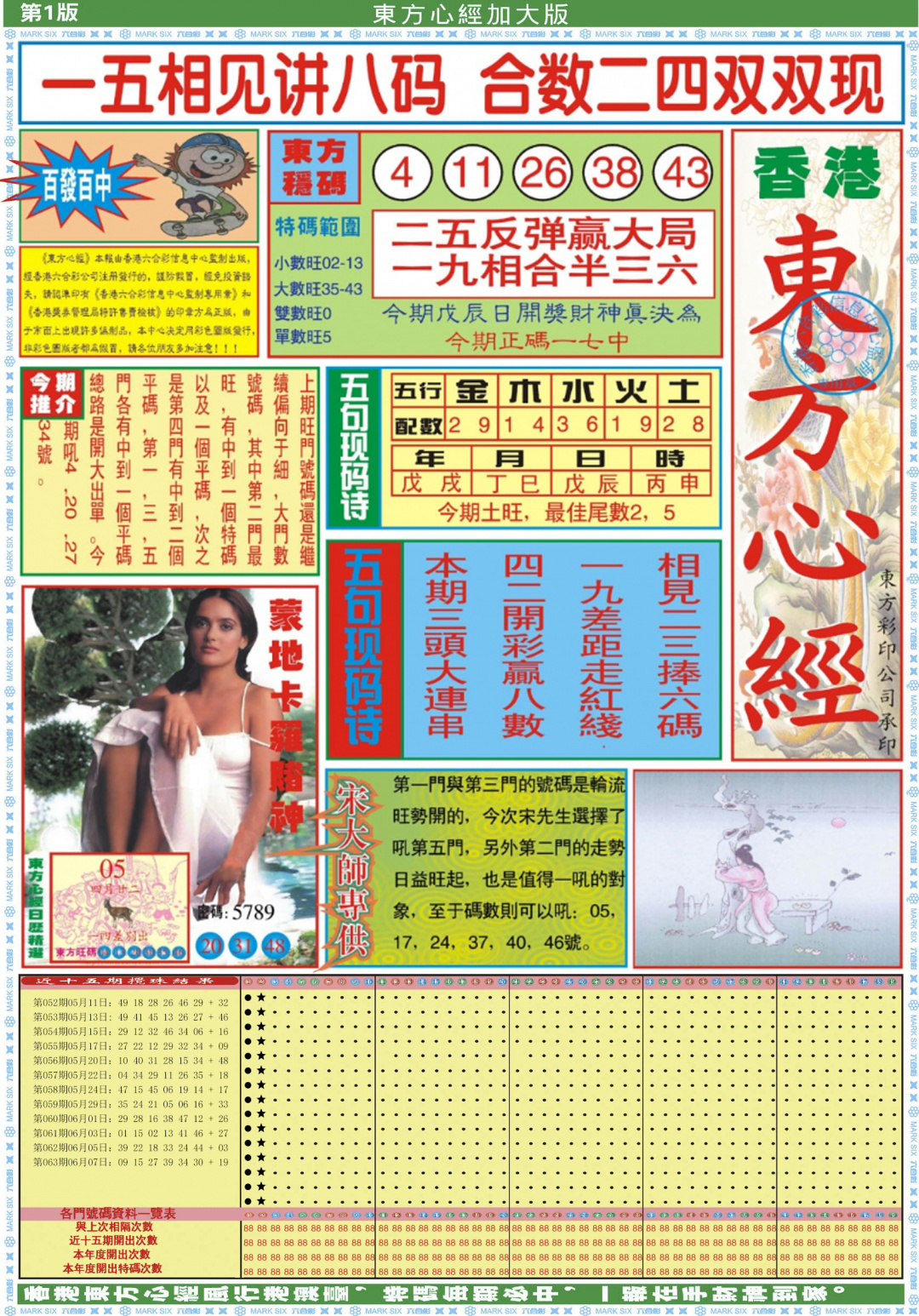 六合彩064期东方心经A加大版