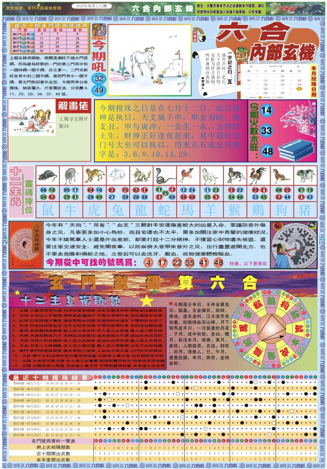 六合彩076期六合内部玄机A