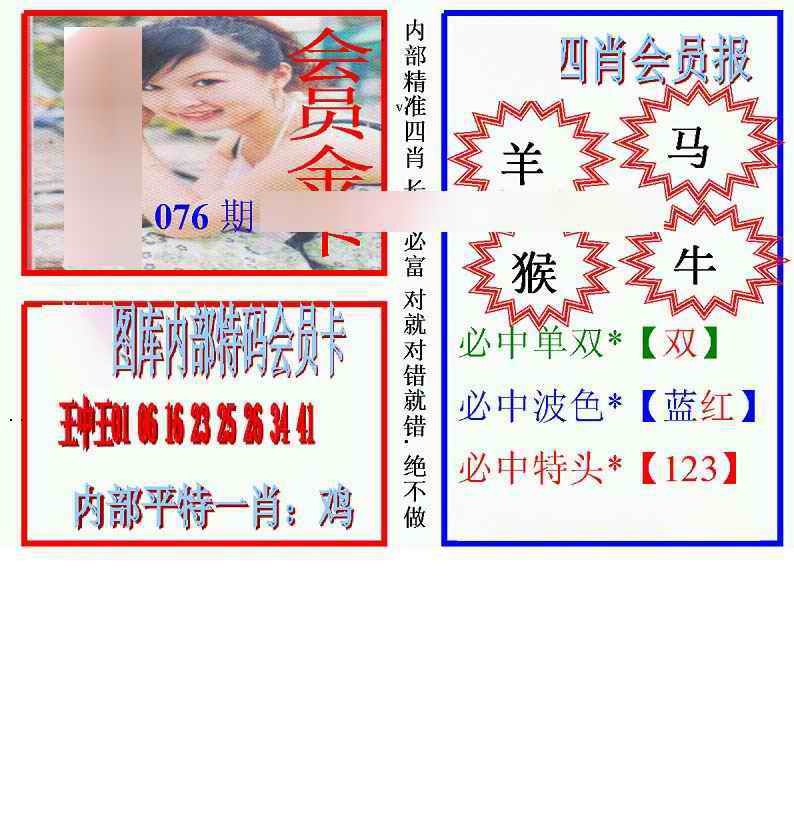 六合彩076期马经四肖会员报(新图)
