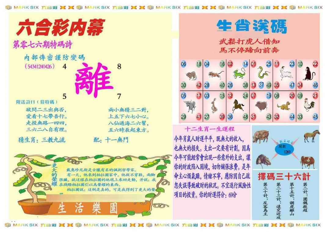 六合彩076期马经内幕B(新图推荐)