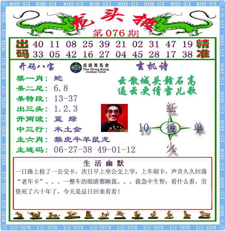 六合彩076期马经龙头报（荐）