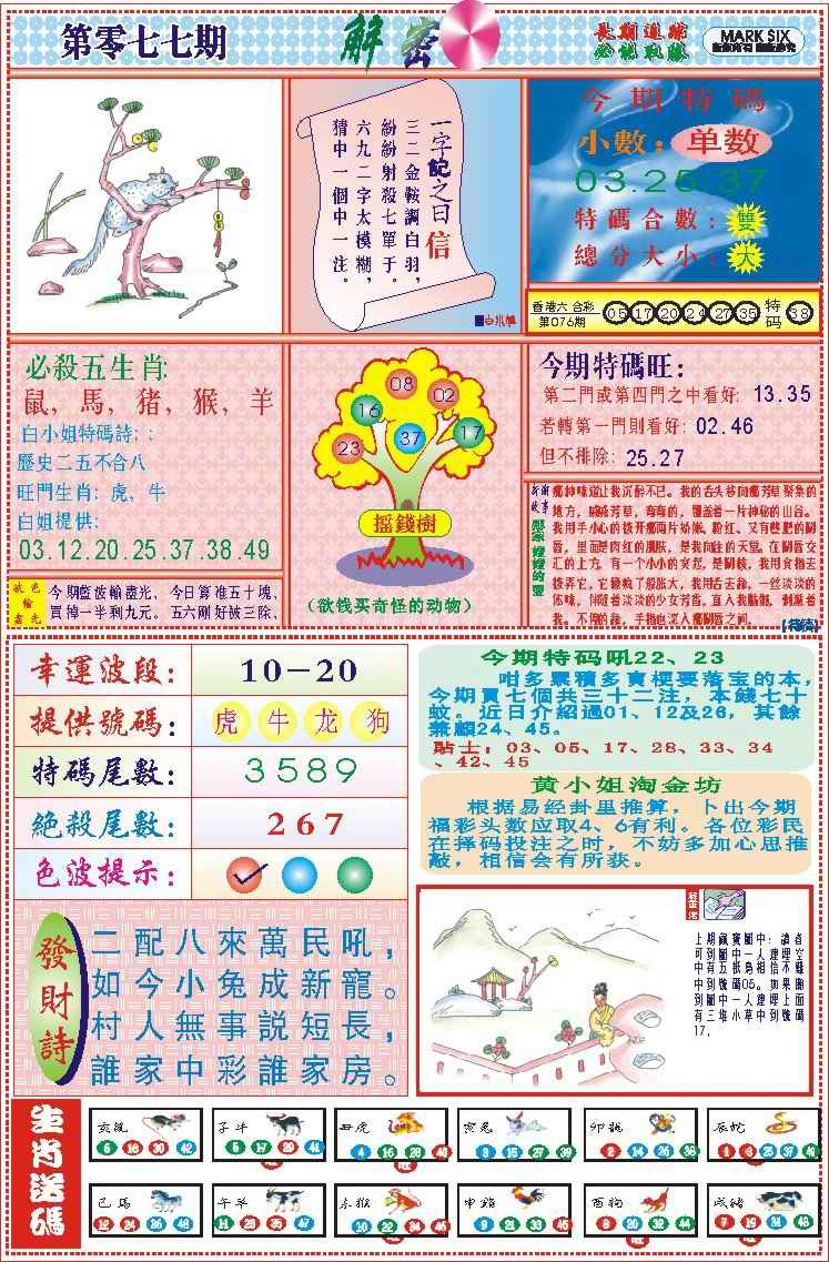 六合彩077期118解密(新图)