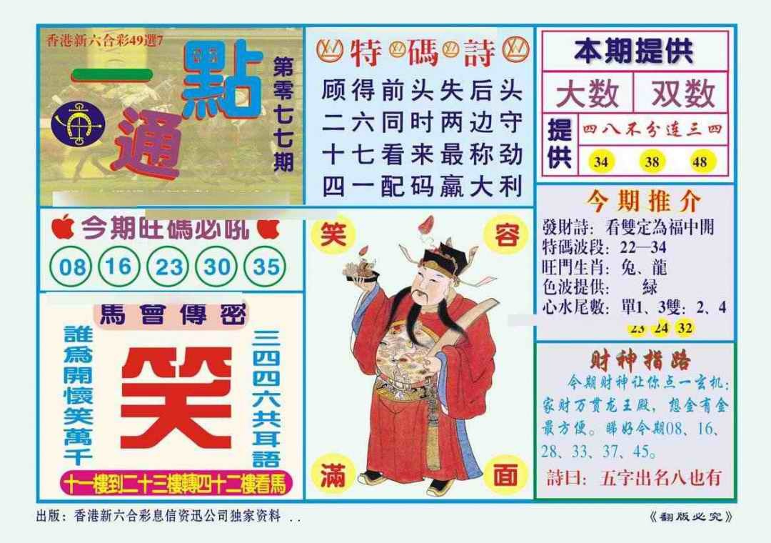 六合彩077期一点通（新图）