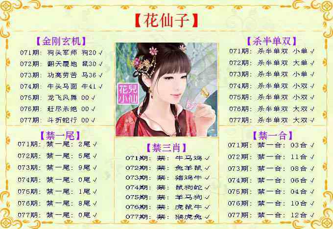 六合彩077期花仙子