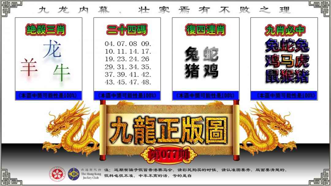 六合彩077期九龙正版图