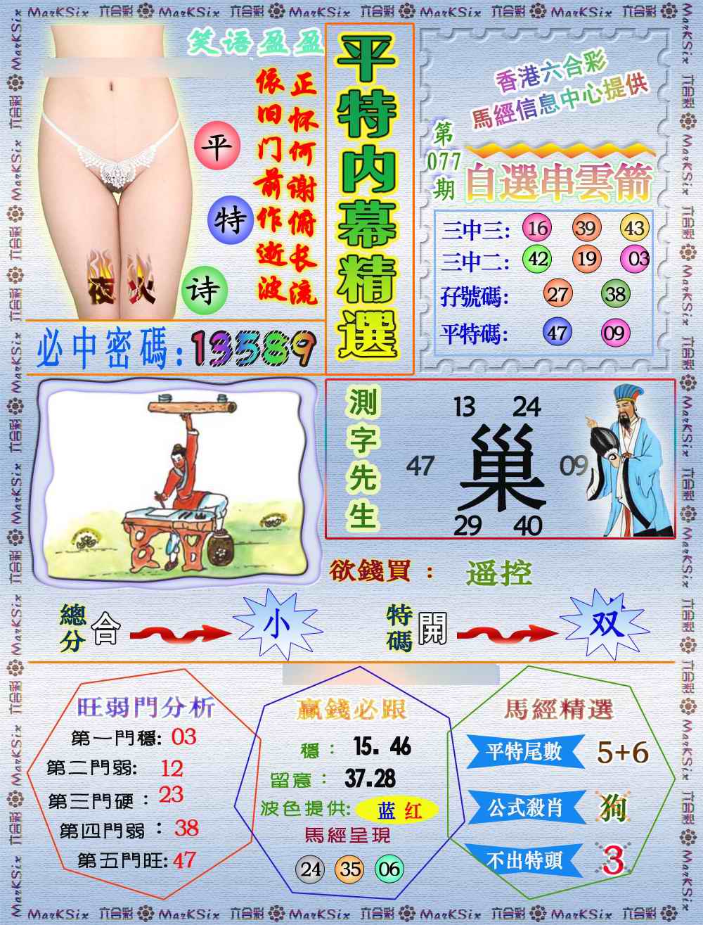 六合彩077期平特内幕精选（荐）