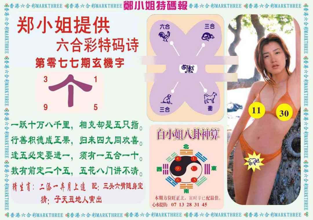 六合彩077期郑小姐特码报B
