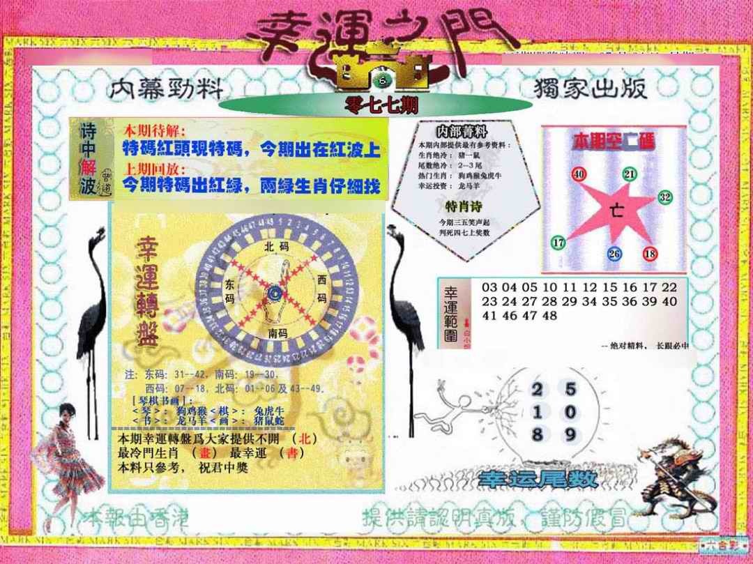 六合彩077期幸运之门