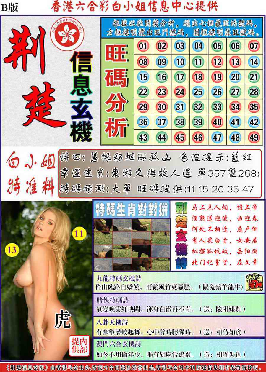 六合彩079期荆楚信息玄机B