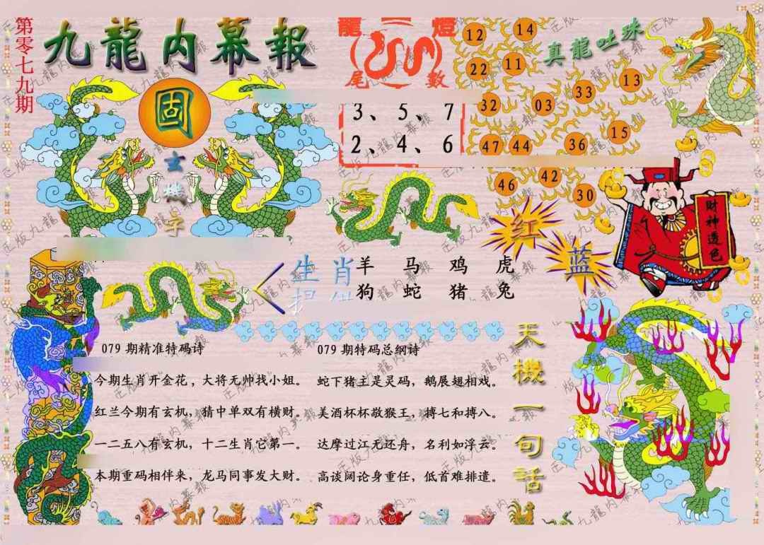 六合彩079期正版九龙内幕报
