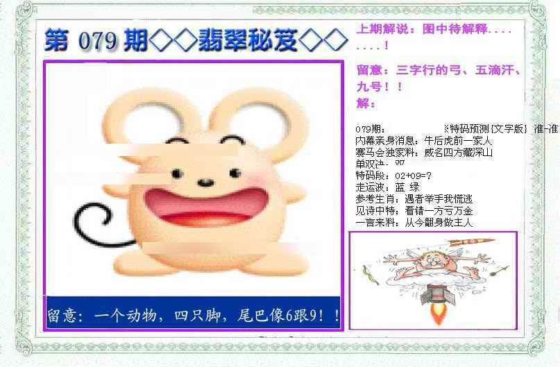 六合彩079期另翡翠秘笈(信封)