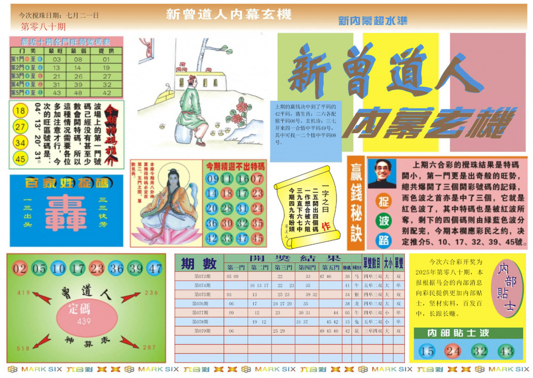 六合彩080期新曾道人内幕A