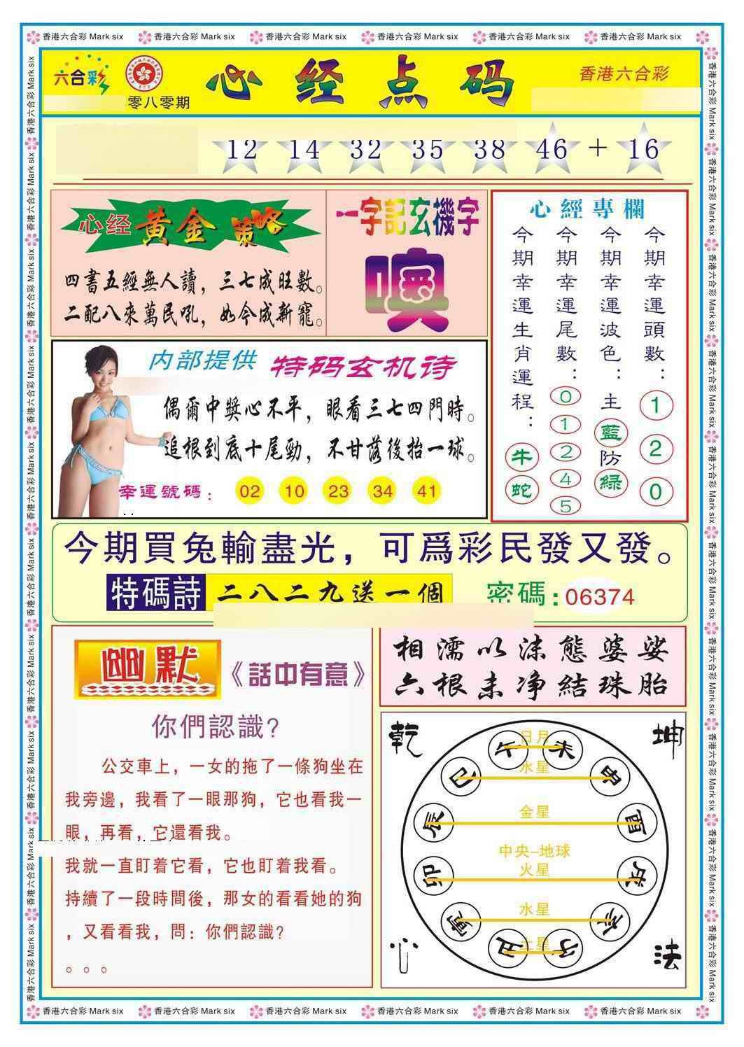 六合彩080期心经点码b（新图）